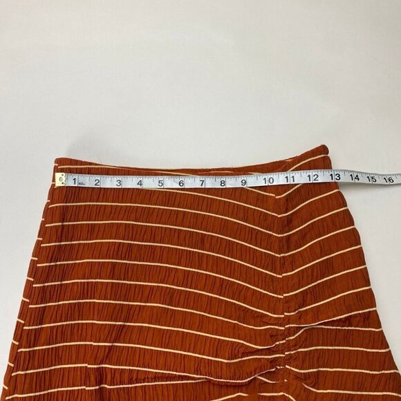 SCOTCH & SODA Orange Pin Striped Puff Sleeve Blouse & Ruched Skirt Size S - Picture 12 of 14